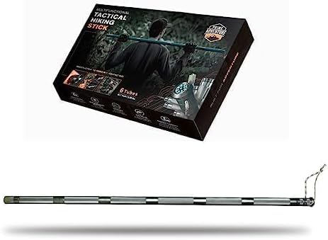 Hiking Tactical Stick Walking Staff - Outdoor Multitool Gear Trekking Pole Collapsible Retractable Premium 15 in 1 | 8 Tubes - Image 7