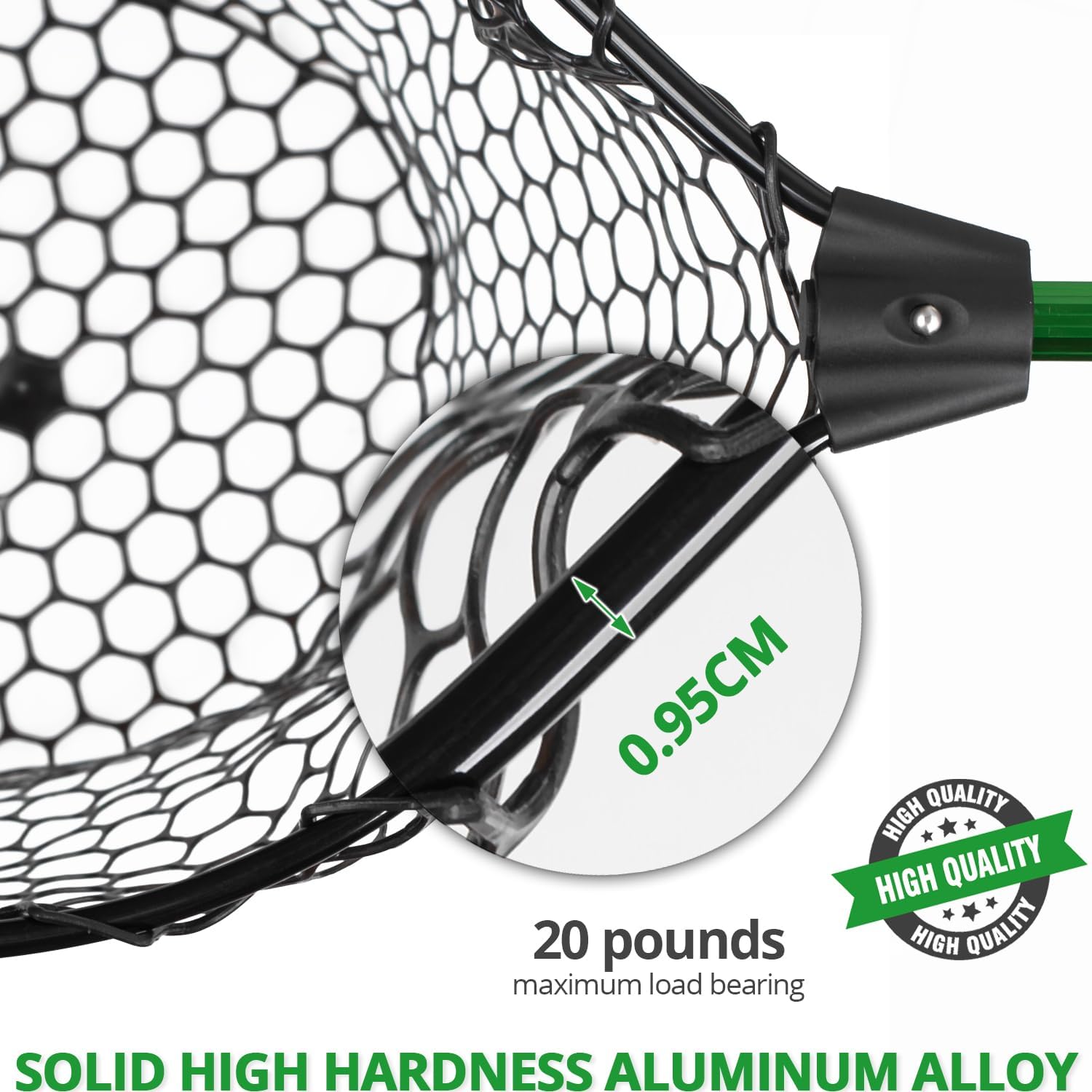 Rubber Fishing Net with Telescoping Handle - Silicone Fish Nets for Fishing, Aluminum Alloy Landing Net, Telescoping Handle and Rubber Net, Maximum Load 20 Pounds - Image 2